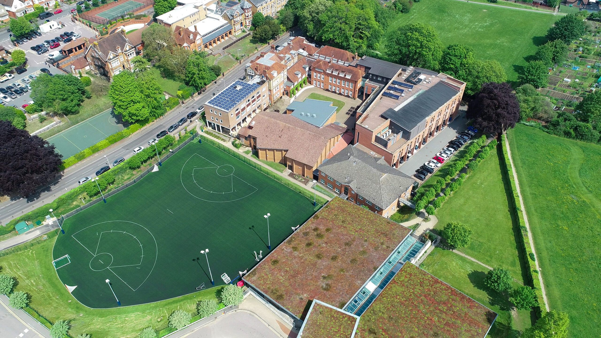 Aerial view of our Kings Campus and Knoxx Johnson sports centre